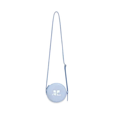 Courreges Reedition Leather Circle Bag "Sky"