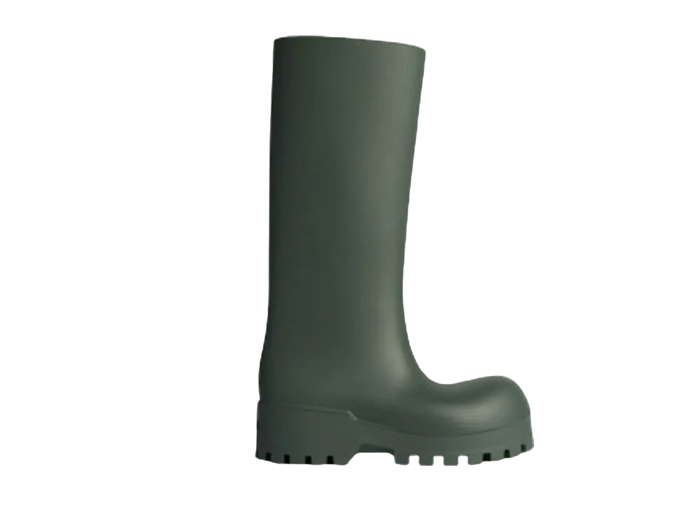 BALENCIAGA Women's Bulldozer Rainboot "Dark Green"