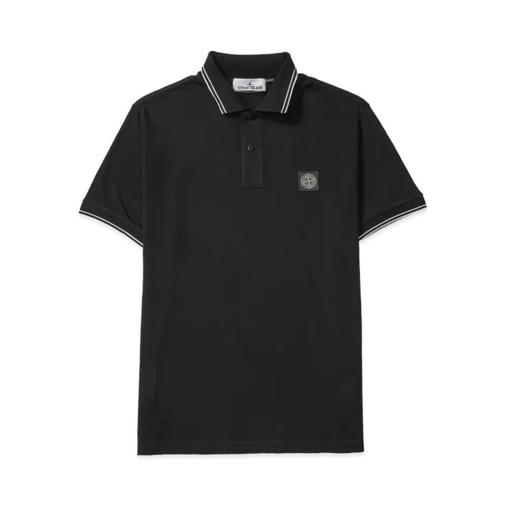 Stone Island Polo Shirt In Cotton With Logo "Black"