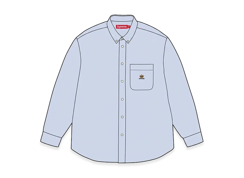 Supreme Loose Fit Flannel Oxford Shirt "Light Blue" (26FW)