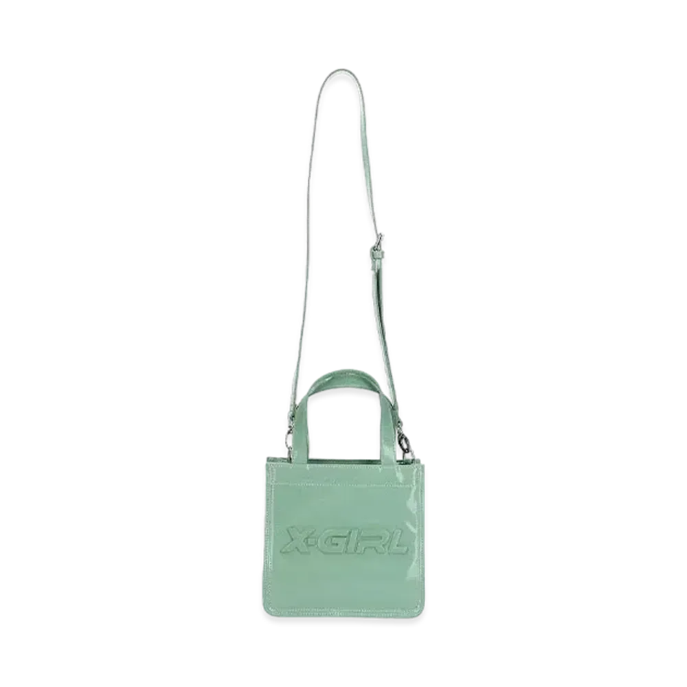 X-Girl Faux Leather 2Way Mini Tote Bag X-Girl "Ltgreen"