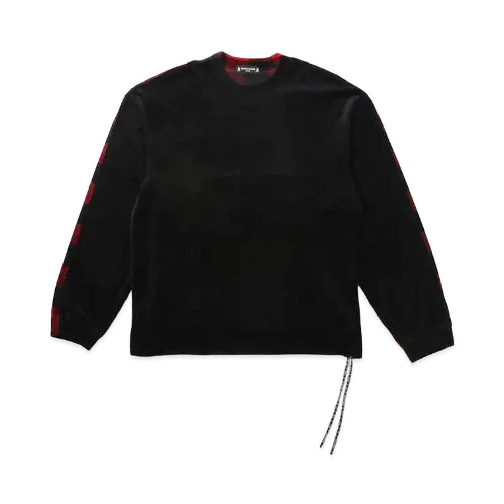 mastermind JAPAN Boxy Velour 2 Color LS Tee "Black"