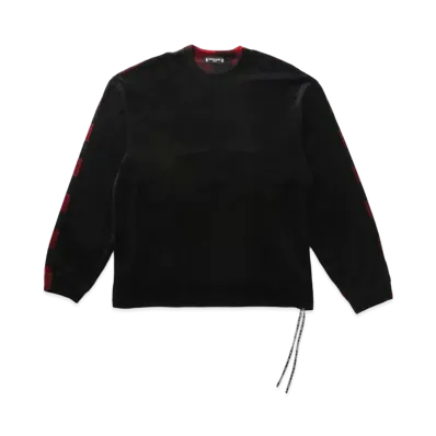 mastermind JAPAN Boxy Velour 2 Color LS Tee "Black"