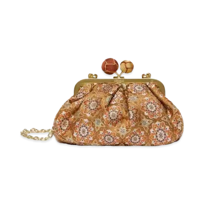 Max Mara Treasures of Japan Silk Jacquard Small Pasticino Bag "Orange"