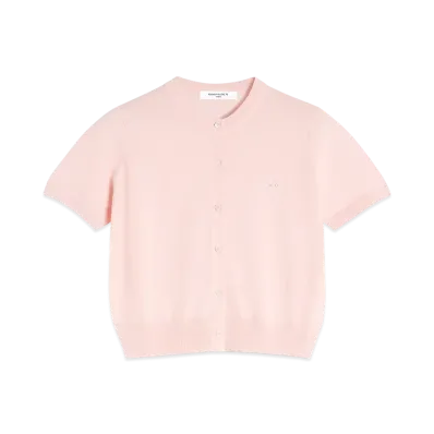 Maison Kitsune Baby Fox Regular Short Sleeve Cardigan "Rosewater"