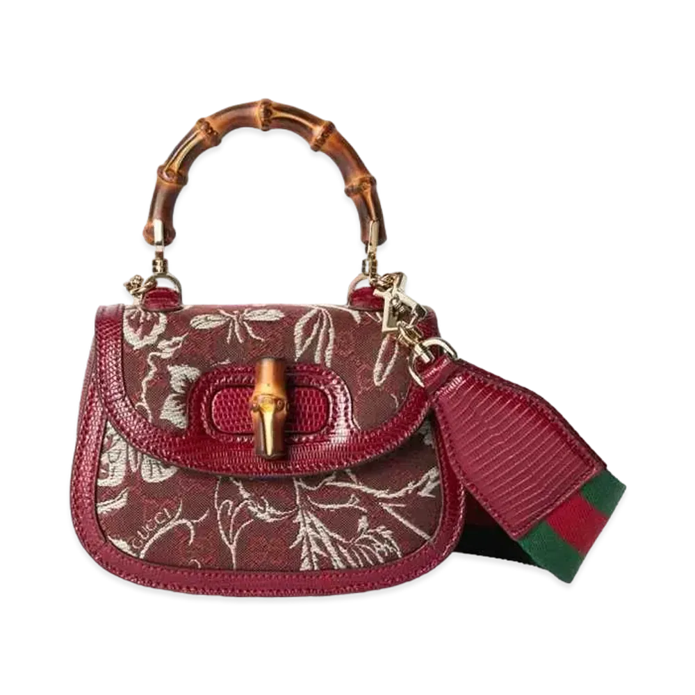 GUCCI Japan Exclusive Gucci Bamboo 1947 Mini Top Handle Bag "Rosso Ancora"