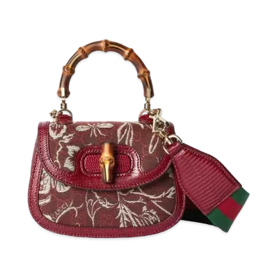 GUCCI Japan Exclusive Gucci Bamboo 1947 Mini Top Handle Bag "Rosso Ancora"