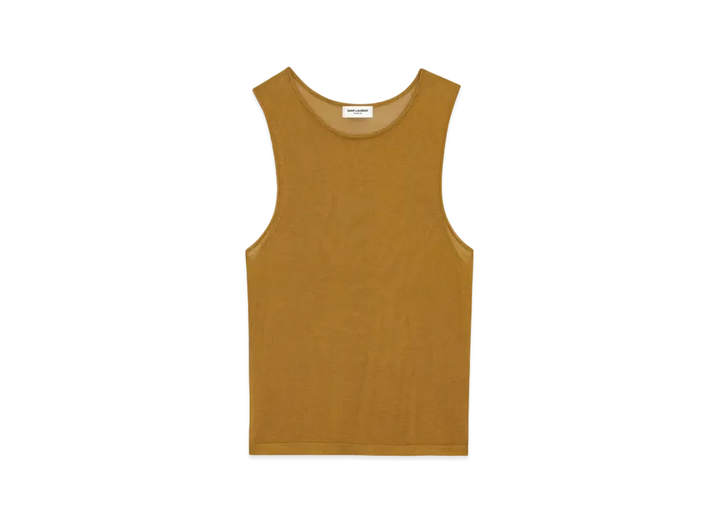 Saint Laurent Women's Crop Tank Top in Knit
 "Mordore"