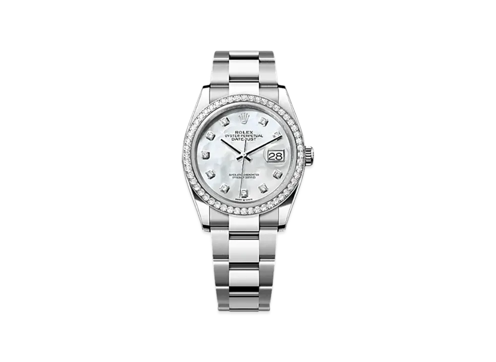 ROLEX Datejust 36 Oystersteel & White Gold Diamonds "White"