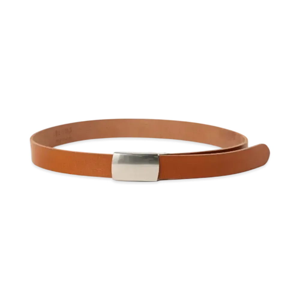 BEAMS Leather Square Buckle Belt "Brown"