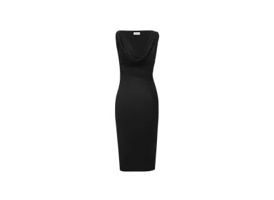 Saint Laurent Women's Cowlneck Dress in Knit "Black"
