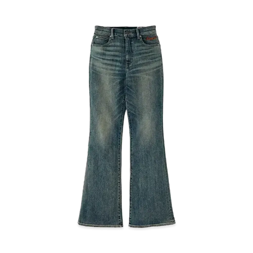 BlackEyePatch WOMEN x MOUSSY Bep Heart Denim Flare "Dark Blue"