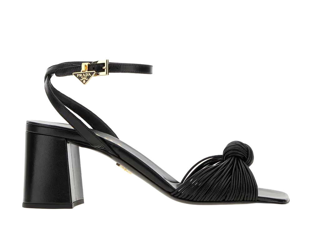 PRADA Women's Leather Sandals "Black"
