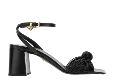 PRADA Women's Leather Sandals "Black"