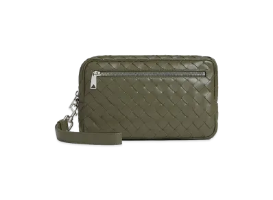 Bottega Veneta Intrecciato Wristlet Pouch "Crocodile"