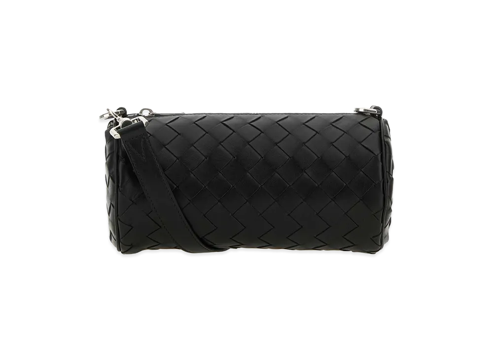 Bottega Veneta Leather Barrel Crossbody Bag "Black"