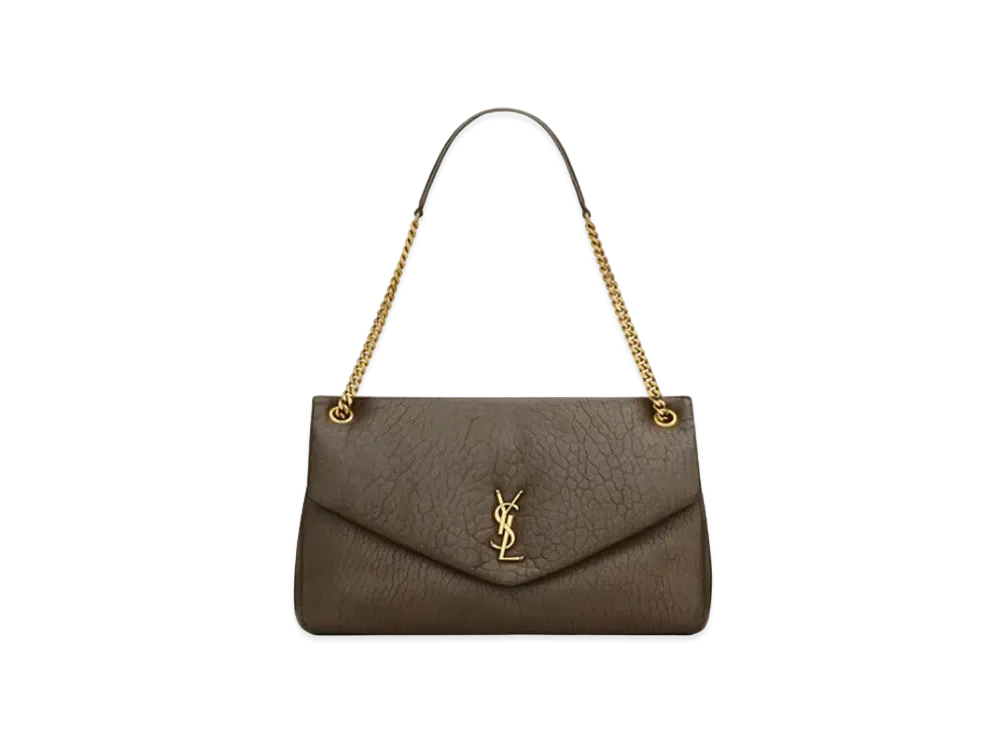 Saint Laurent Calypso Large in Grained Lambskin "Light Musk"