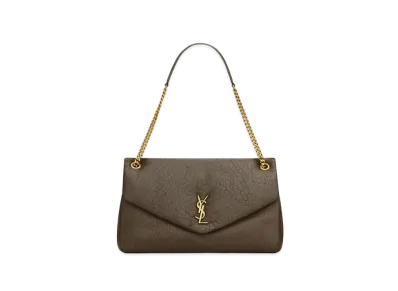 Saint Laurent Calypso Large in Grained Lambskin "Light Musk"