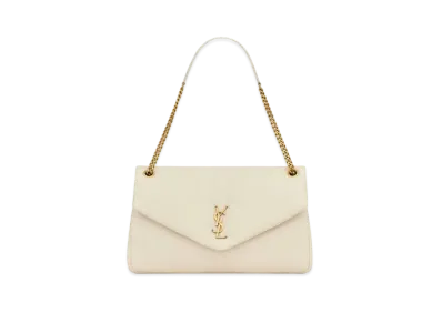 Saint Laurent Calypso Large in Grained Lambskin "Blanc Vintage"