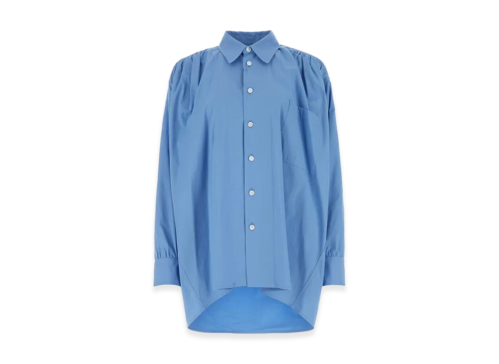 Bottega Veneta Women's Cotton Blend Oversize Shirt "Light Blue"