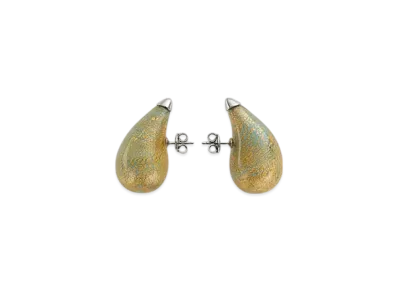 Bottega Veneta Drop Glass Earrings "Mint/Gold"