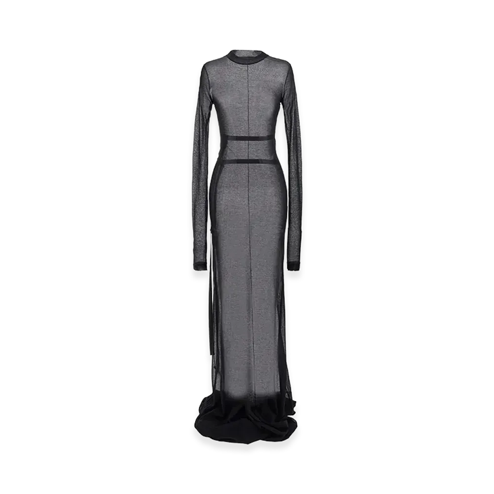 Ann Demeulemeester Women's Cotton Blend Long Dress "Black"