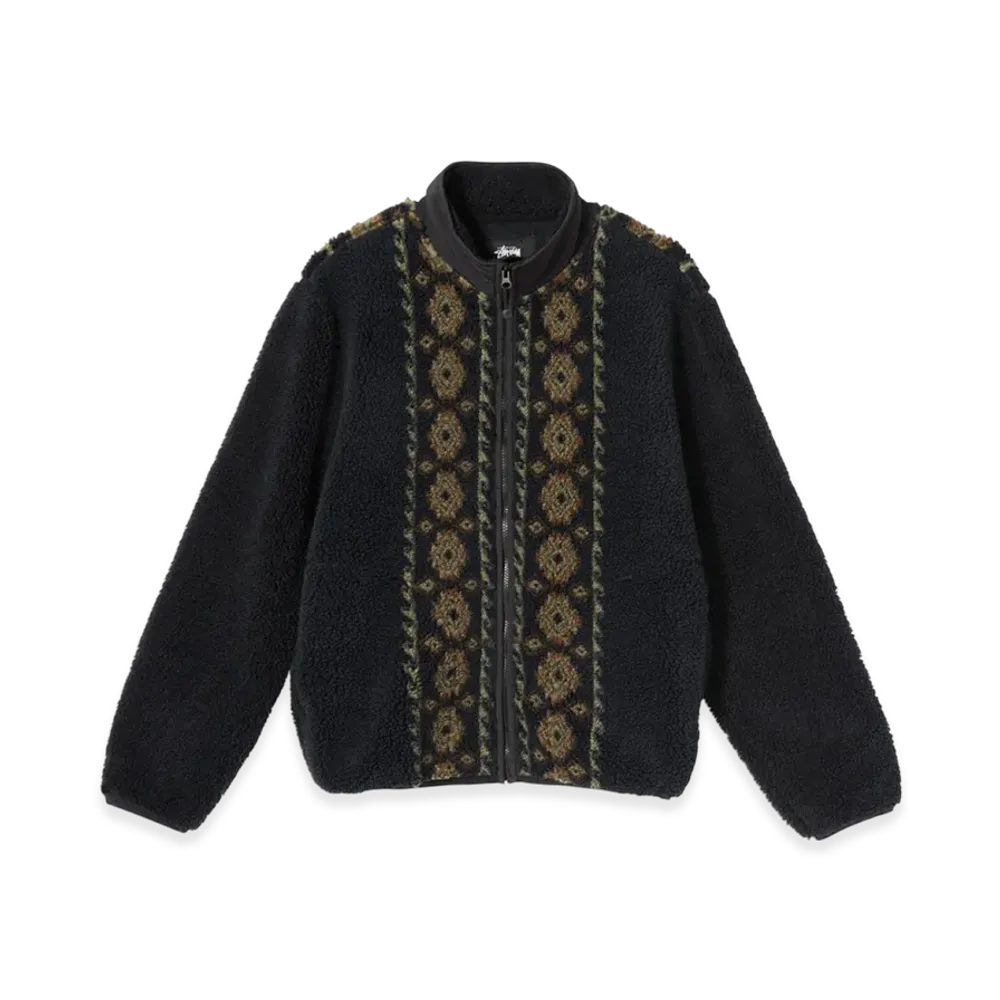 Stussy Lima Jacquard Sherpa Jacket "Black"