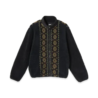 Stussy Lima Jacquard Sherpa Jacket "Black"