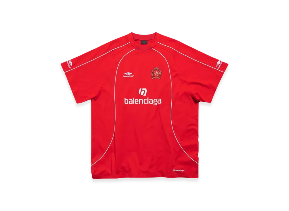 BALENCIAGA Soccer Series Milano Soccer Oversized T-Shirt "Red"
