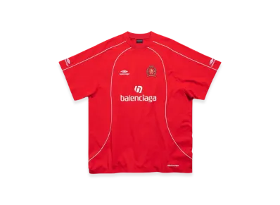 BALENCIAGA Soccer Series Milano Soccer Oversized T-Shirt "Red"