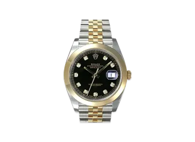 ROLEX Datejust 41 Oyster 41mm 10P Diamonds "Bright Black/Oyster Steel/Yellow Gold"