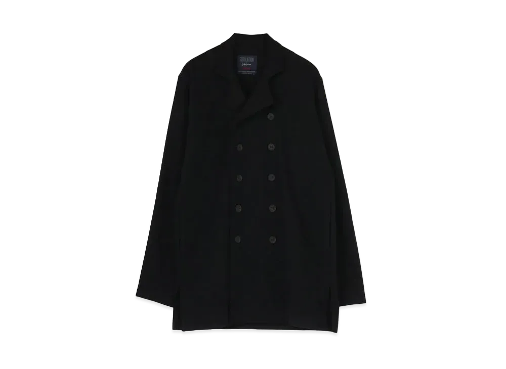 Yohji Yamamoto Pour Homme REGULATION SPECIAL SOFT CARDING WOOL PS DOUBLE JACKET "Black"