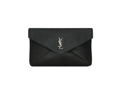 Saint Laurent Cassandre Large Envelope Pouch in Lambskin "Black"