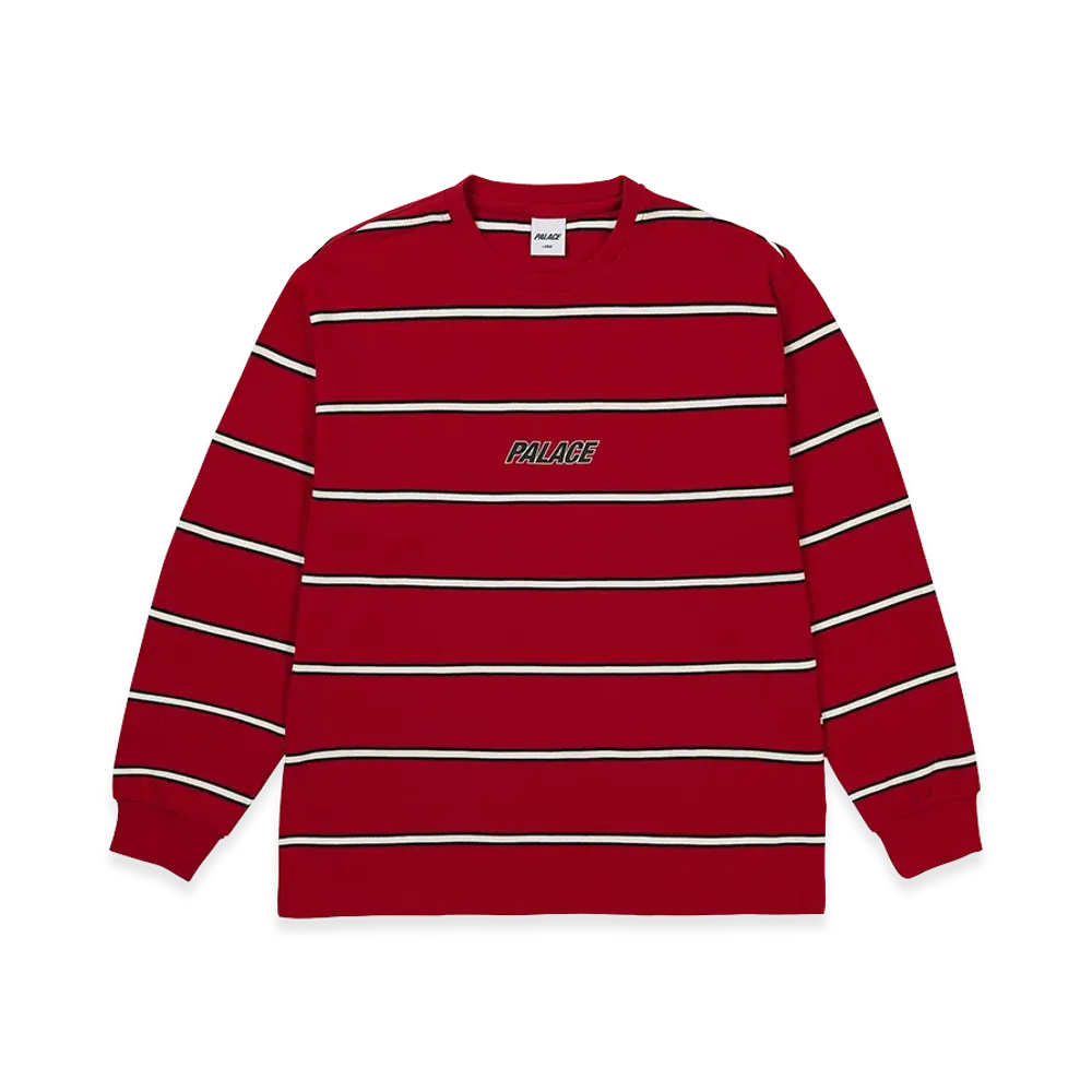 PALACE Palace Duo Stripe Longsleeve "Racey Red"
