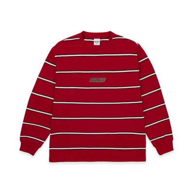 PALACE Palace Duo Stripe Longsleeve "Racey Red"