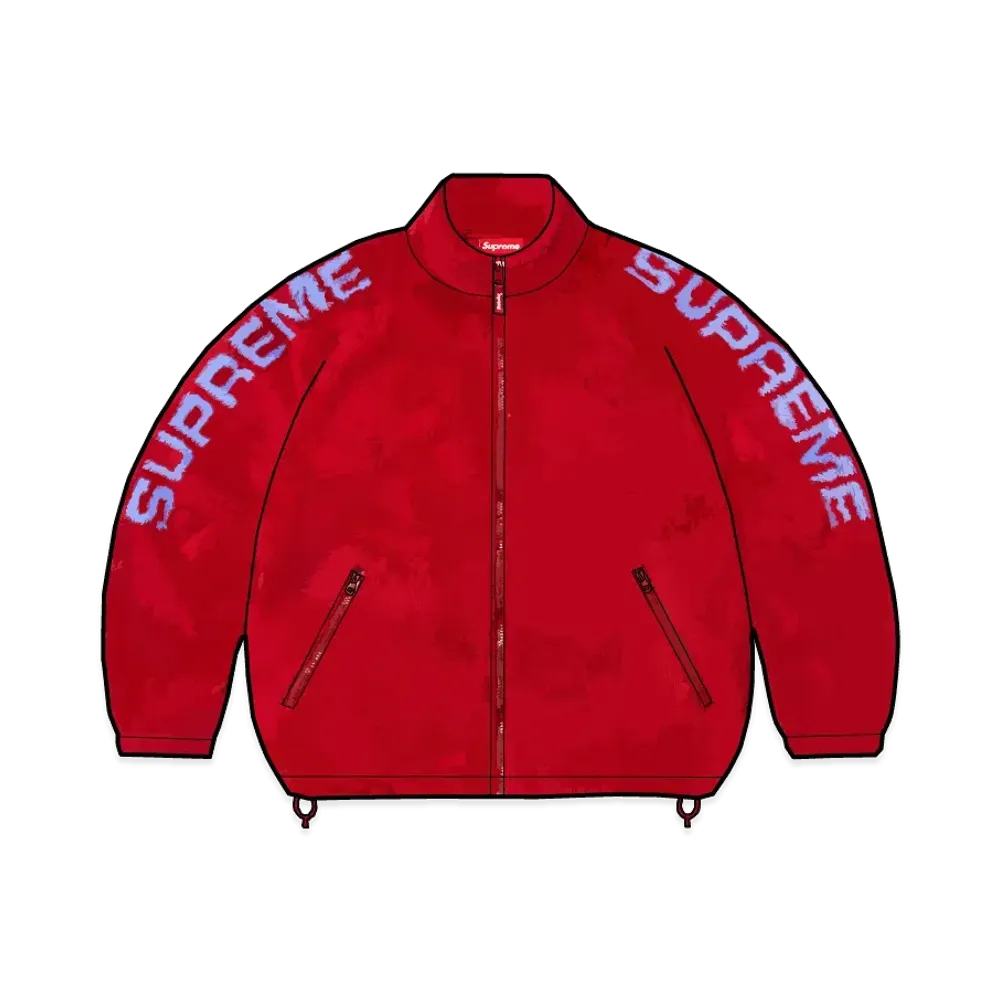 Supreme Shoulder Logo Fleece Jacket "Red"