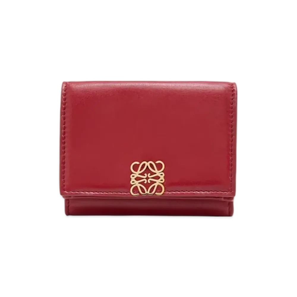 LOEWE Puffer Anagram Trifold Wallet "Burnt Red"
