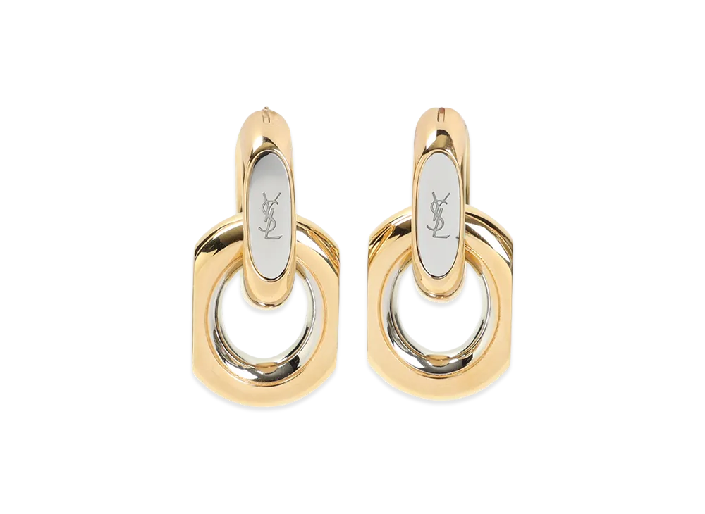 Saint Laurent Women's Double Hoop Earrings "Multi"