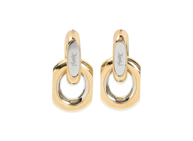 Saint Laurent Women's Double Hoop Earrings "Multi"