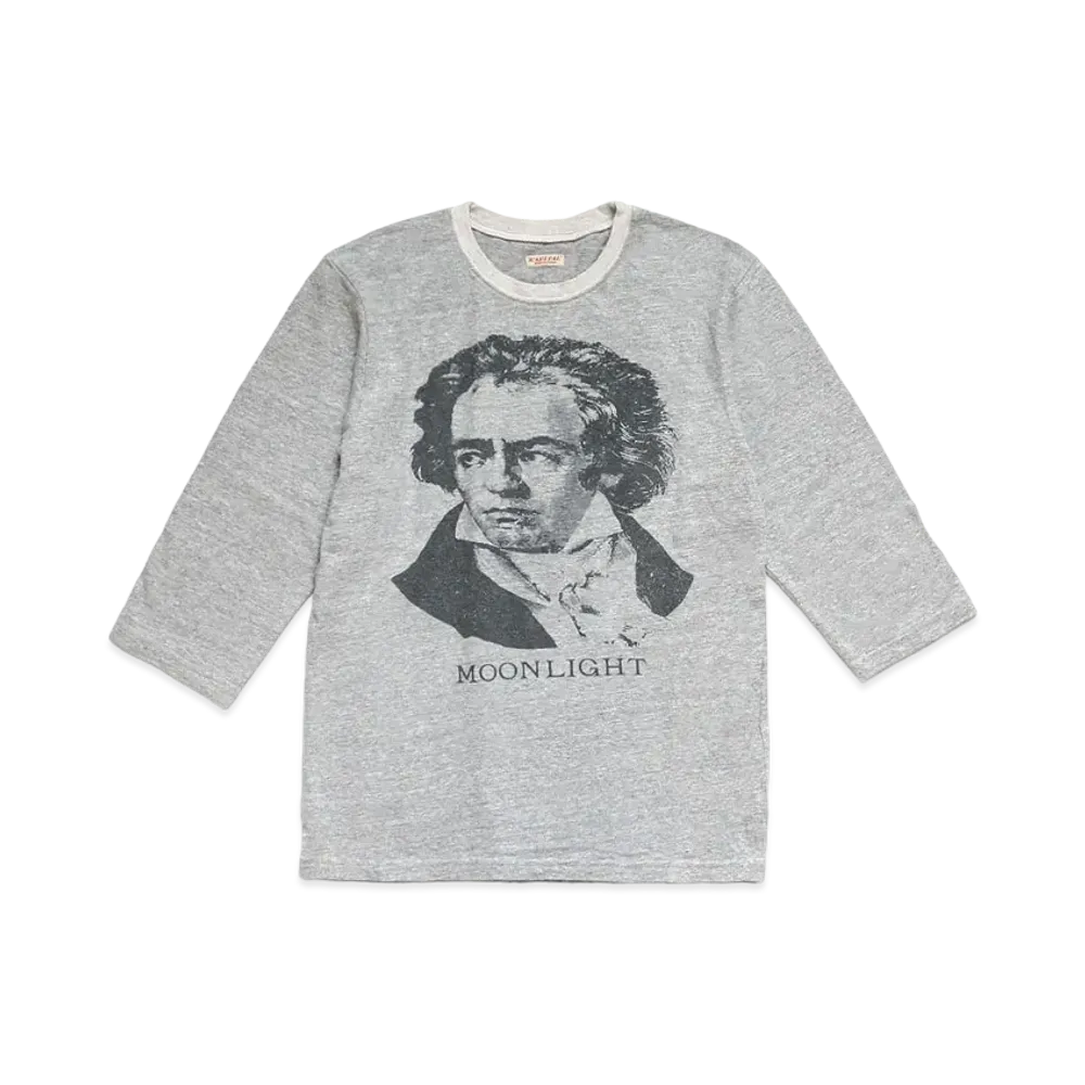 KAPITAL TOP TENGU CREW THREE QUARTER T (BEETHOVEN MOON LIGHT) "Gray"