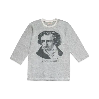 KAPITAL TOP TENGU CREW THREE QUARTER T (BEETHOVEN MOON LIGHT) "Gray"