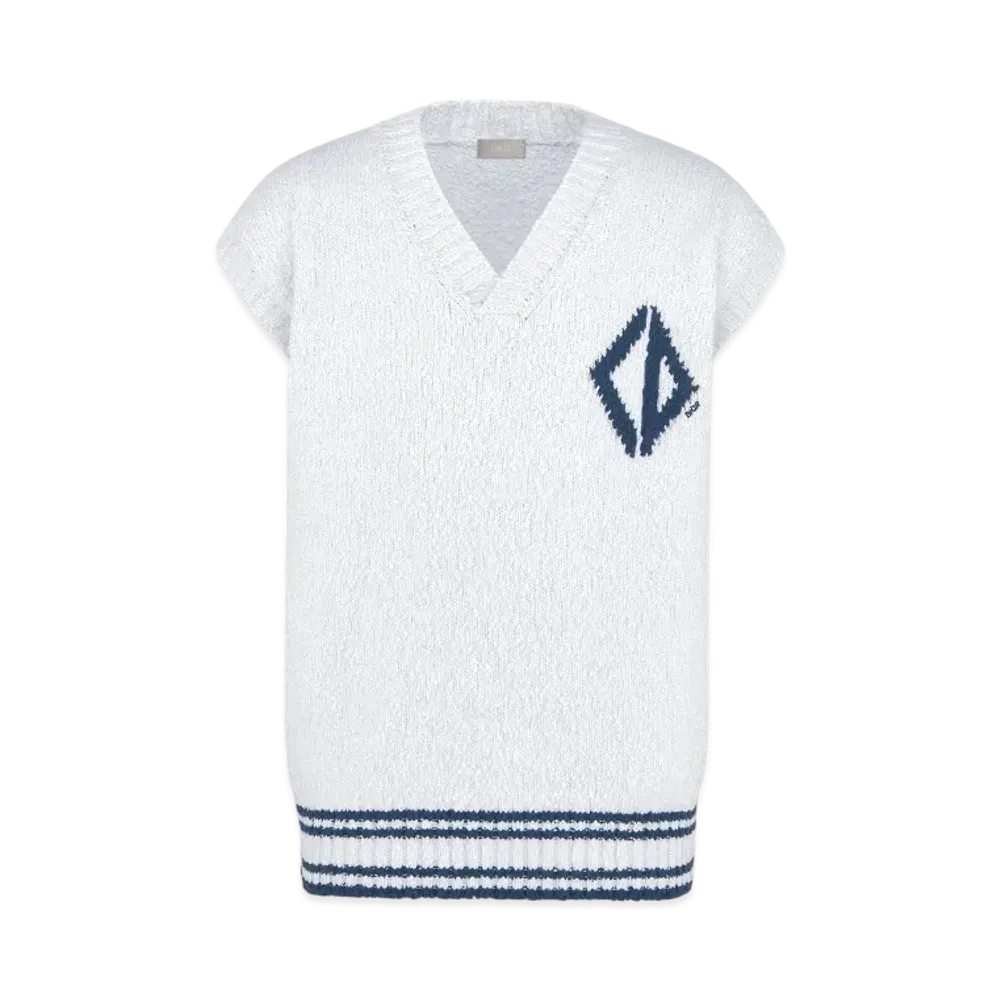 Dior Men's CD Diamond Sweater Vest Cotton Jersey "White"