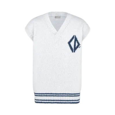 Dior Men's CD Diamond Sweater Vest Cotton Jersey "White"