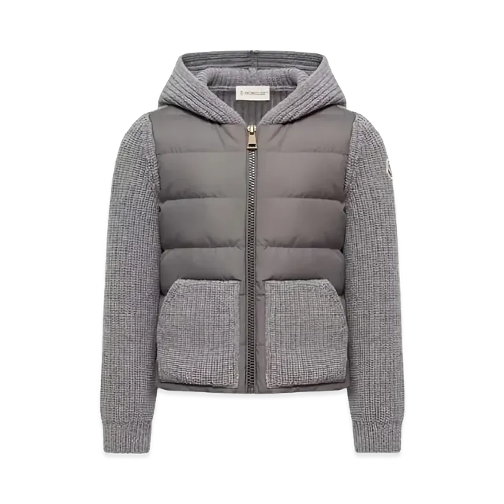 MONCLER Kids Padded Wool And Cashmere Cardigan "Gray"