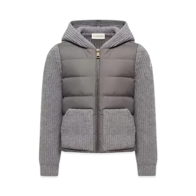 MONCLER Kids Padded Wool And Cashmere Cardigan "Gray"