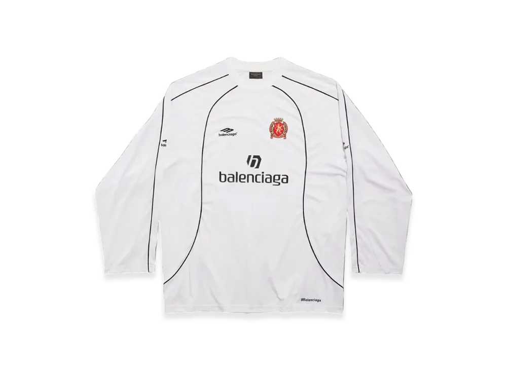 BALENCIAGA Soccer Series Tokyo Soccer Long Sleeve Oversized T-Shirt "White"