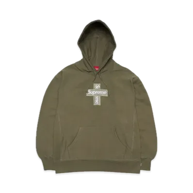 Supreme Cross Box Logo Hooded Sweatshirt "Light Olive"