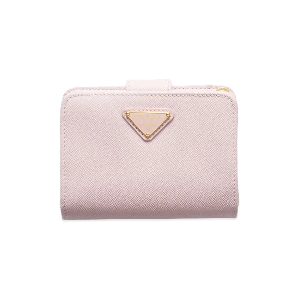 PRADA Saffiano Leather Wallet "Alabaster Pink"