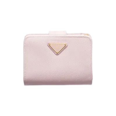 PRADA Saffiano Leather Wallet "Alabaster Pink"