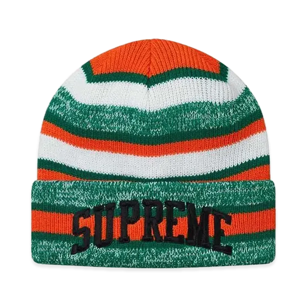 Supreme Heather Stripe Beanie "Green"